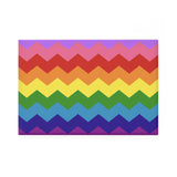 Gilbert Baker Pride Flag Magnet: Wavey Rectangle Button for Fridge