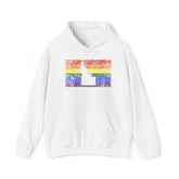 Idaho Pride Flag Hoodie: Rainbow LGBTQ+ State Silhouette Distressed Hooded Sweatshirt