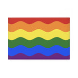 Pride Flag Magnet: Ripple Rectangle Button for Fridge