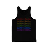 Minnesota LGBTQ+ Pride Flag, Faded Black Tank-Top