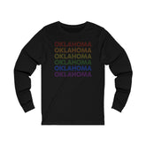 Oklahoma LGBTQ+ Pride Flag, Faded Black Long Sleeve Tee