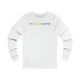 Prince Edward Island Pride Long Sleeve Tee: Flowing Cursive Design with LGBTQ+ Gradient
