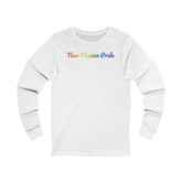 New Mexico Pride Long Sleeve Tee: Flowing Cursive Design with LGBTQ+ Gradient