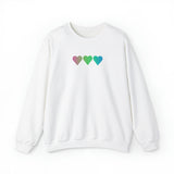 Polysexual Flag Hearts Sweatshirt: Pride LGBTQ+ Gradient Design