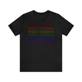 West Virginia LGBTQ+ Pride Flag, Faded Black T-Shirt