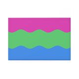 Polysexual Pride Flag Magnet: Ripple Rectangle Button for Fridge