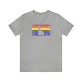 Idaho Pride Flag Tee: Rainbow LGBTQ+ State Silhouette Distressed Shirt