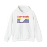 West Virginia Pride Flag Hoodie: Rainbow LGBTQ+ State Silhouette Distressed Hooded Sweatshirt