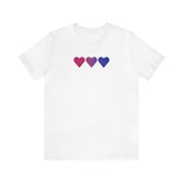Bisexual Flag Hearts T-Shirt: Pride LGBTQ+ Gradient Design