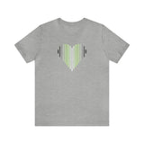 Agender Heart Lines T-Shirt: Pride Gradient Tee