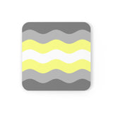 Demigender Flag Coaster Set: 4 Corkwood Ripple Drink Coasters