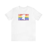 Mississippi Pride Flag Tee: Rainbow LGBTQ+ State Silhouette Distressed Shirt