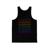 Alabama LGBTQ+ Pride Flag, Faded Black Tank-Top