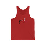 Asexual Pride Tank-Top: Flowing Cursive 'Pride' in Gradient Hues