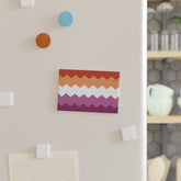 Lesbian Pride Flag Magnet: Wavey Rectangle Button for Fridge