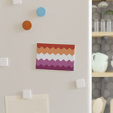 Lesbian Pride Flag Magnet: Wavey Rectangle Button for Fridge