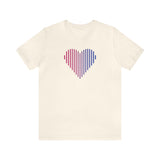 Bisexual Heart Lines T-Shirt: Pride Gradient Tee