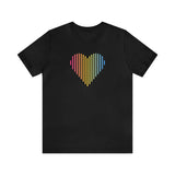 Pansexual Heart Lines T-Shirt: Pride Gradient Tee