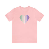 Gay Heart Lines T-Shirt: Pride Gradient Tee