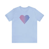 Bisexual Heart Lines T-Shirt: Pride Gradient Tee