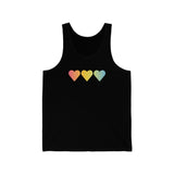 Pansexual Flag Hearts Tank-Top: Pride LGBTQ+ Gradient Design