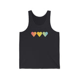 Pansexual Flag Hearts Tank-Top: Pride LGBTQ+ Gradient Design