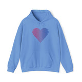 Bisexual Heart Lines Hoodie: Pride Gradient Sweater