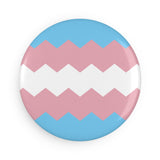 Transgender Pride Flag Magnet: Wavey Round Button for Fridge