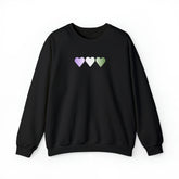 Genderqueer Flag Hearts Sweatshirt: Pride LGBTQ+ Gradient Design