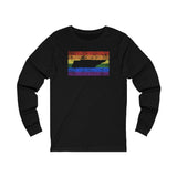 Tennessee Pride Flag Long Sleeve Tee: Rainbow LGBTQ+ State Silhouette Distressed Long Sleeve T-Shirt