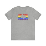 Texas Pride Flag Tee: Rainbow LGBTQ+ State Silhouette Distressed Shirt