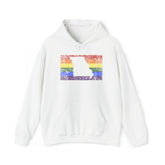 Missouri Pride Flag Hoodie: Rainbow LGBTQ+ State Silhouette Distressed Hooded Sweatshirt