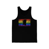 Mississippi Pride Flag Tank: Rainbow LGBTQ+ State Silhouette Distressed Tank-Top