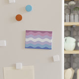 Bigender Pride Flag Magnet: Ripple Rectangle Button for Fridge