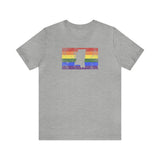 Mississippi Pride Flag Tee: Rainbow LGBTQ+ State Silhouette Distressed Shirt