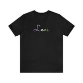 Genderqueer Love Script Tee: Subtly Elegant Pride T-Shirt