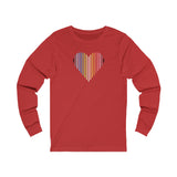Queer Heart Lines Long Sleeve T-Shirt: Pride Gradient Tee