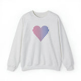 Bisexual Heart Lines Sweater: Pride Gradient Sweatshirt