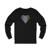 Genderqueer Heart Lines Long Sleeve T-Shirt: Pride Gradient Tee
