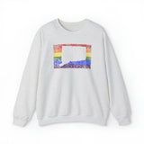Connecticut Pride Flag Sweater: Rainbow LGBTQ+ State Silhouette Distressed Sweatshirt