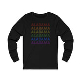 Alabama LGBTQ+ Pride Flag, Faded Black Long Sleeve Tee