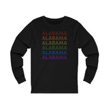 Alabama LGBTQ+ Pride Flag, Faded Black Long Sleeve Tee