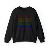 Arkansas LGBTQ+ Pride Flag, Faded Black Sweater