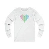 Polysexual Heart Lines Long Sleeve T-Shirt: Pride Gradient Tee