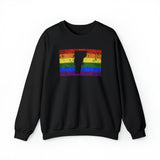Vermont Pride Flag Sweater: Rainbow LGBTQ+ State Silhouette Distressed Sweatshirt