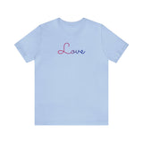 Bisexual Love Script Tee: Subtly Elegant Pride T-Shirt