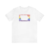 Iowa Pride Flag Tee: Rainbow LGBTQ+ State Silhouette Distressed Shirt
