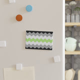 Agender Pride Flag Magnet: Wavey Rectangle Button for Fridge