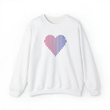 Bisexual Heart Lines Sweater: Pride Gradient Sweatshirt