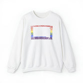 South Dakota Pride Flag Sweater: Rainbow LGBTQ+ State Silhouette Distressed Sweatshirt